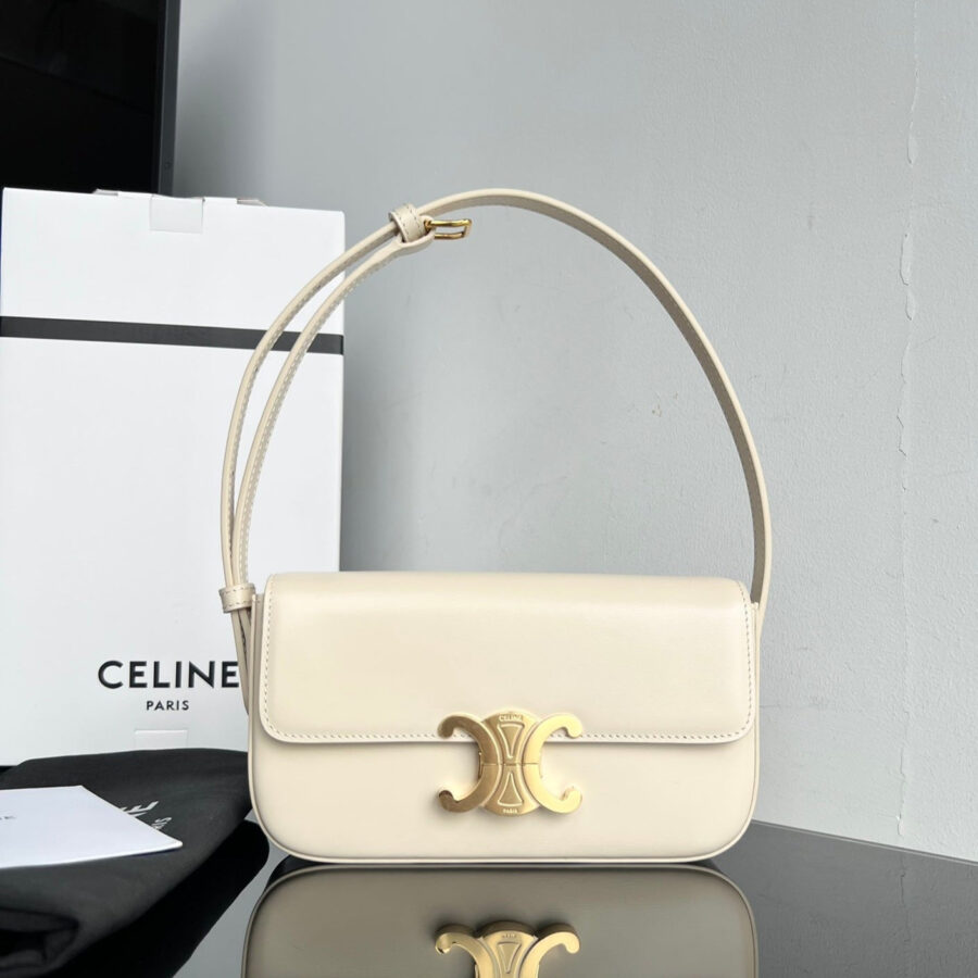 Celine CLASSIC TRIOMPHE 20 CREAM CALFSKIN GOLD HARDWARE | Studio Nafay