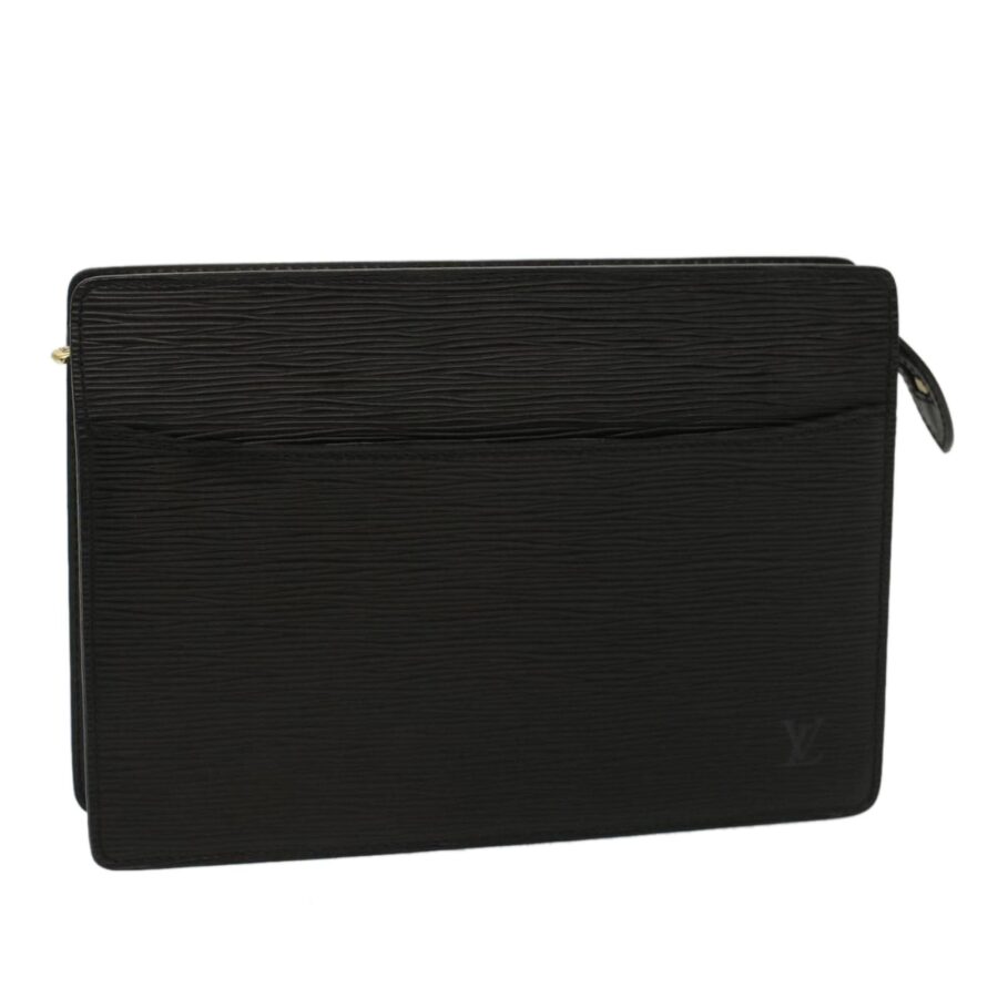 Black Epi Clutch Bag with Serial Number | Studio Nafay
