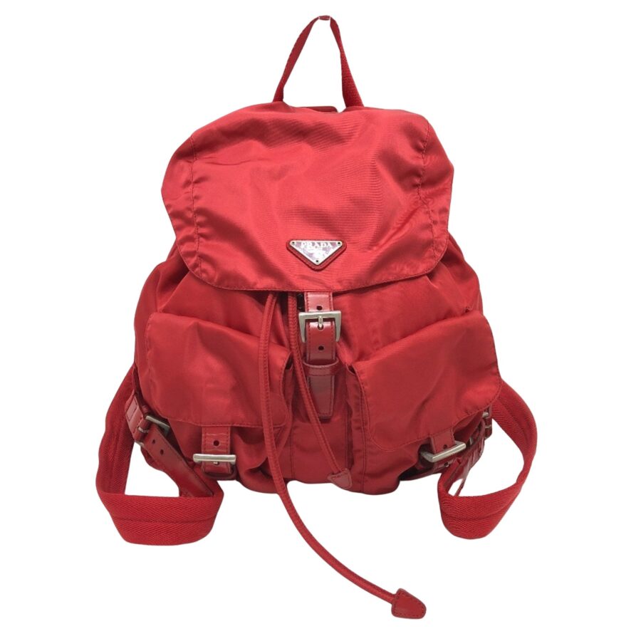 Designer Backpack red bag – front view