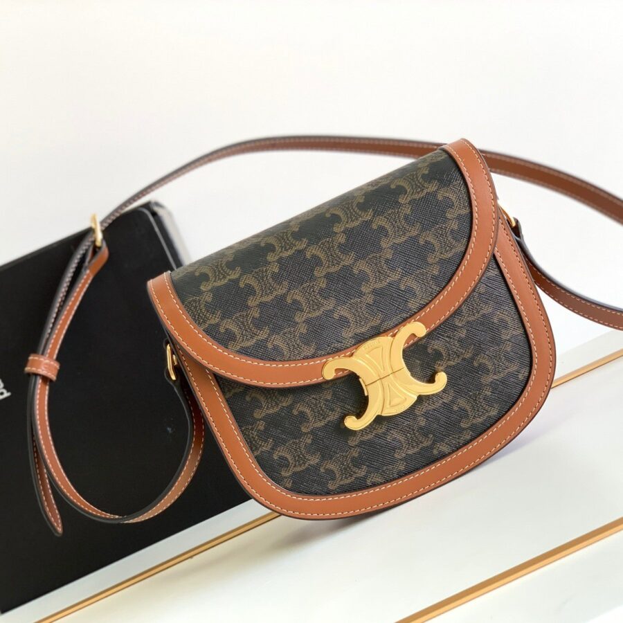 Celine Triomphe tan bag – front view