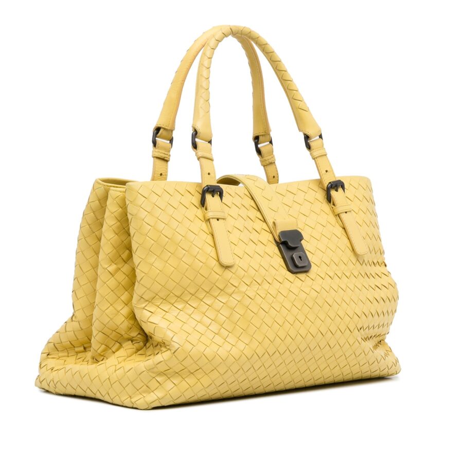 Bottega Veneta Intrecciato yellow bag – front view
