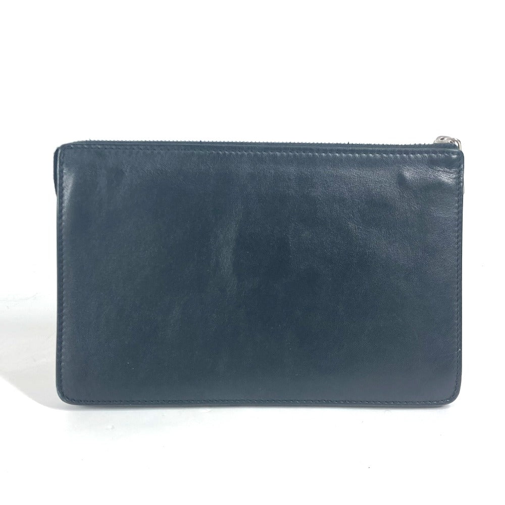 Fendi Clutch Bag Leather Black Monster Bugs Mens