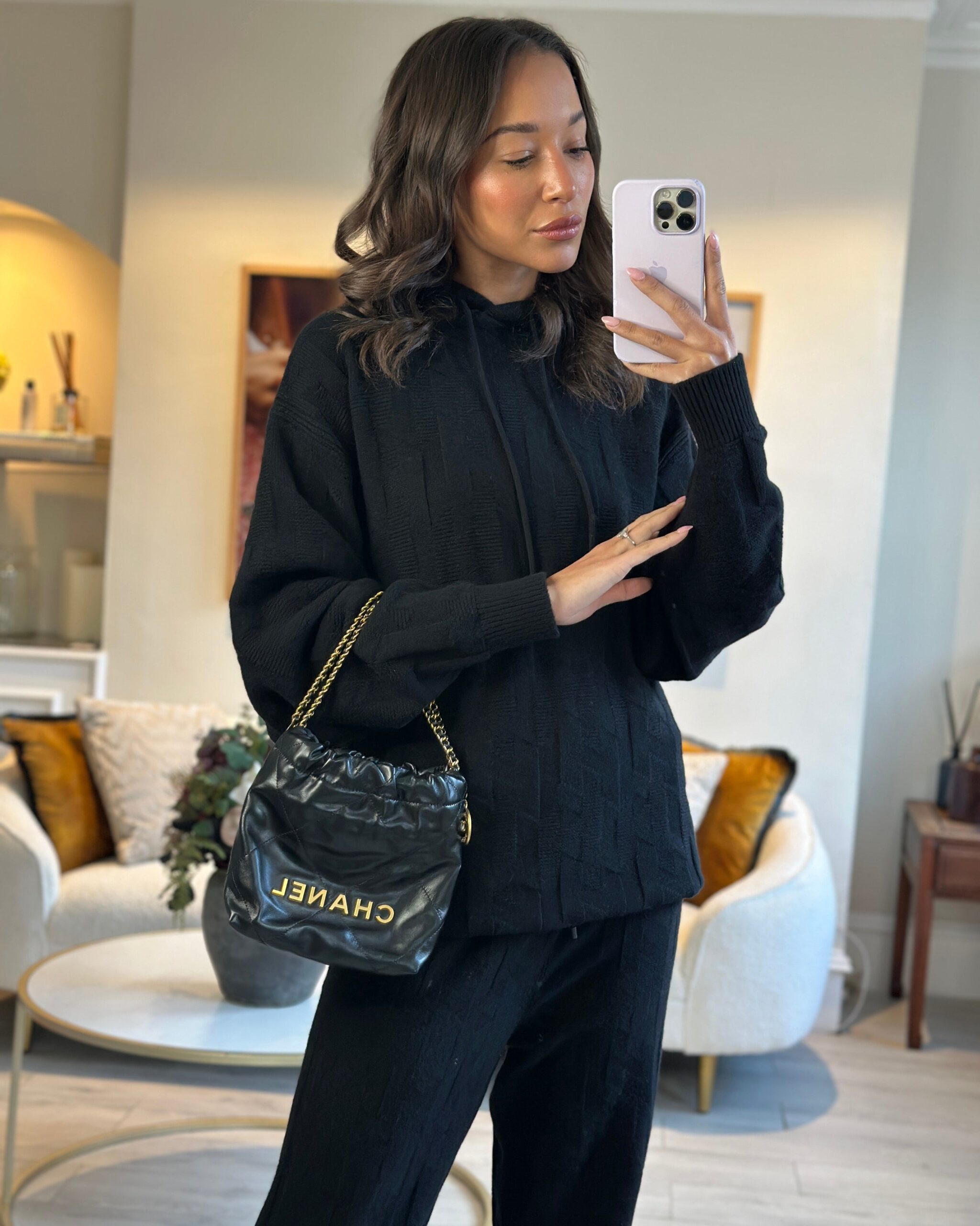*RARE* Chanel Mini 22 Bag in Black Shiny Calfskin with Gold Hardware - Product Image 2
