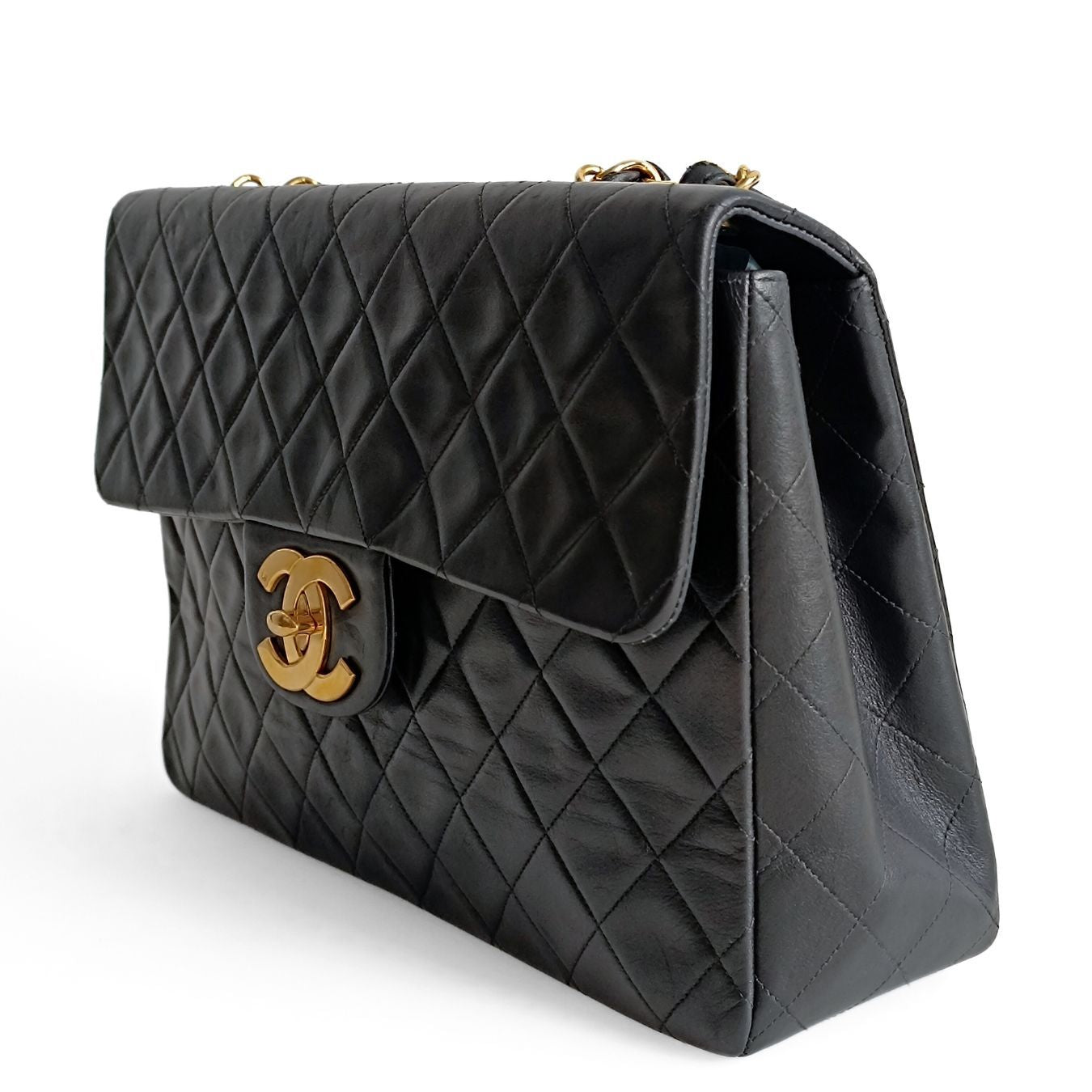 Chanel Chanel Borsa A Tracolla Dekamatrasse Maxi In Pelle Nera