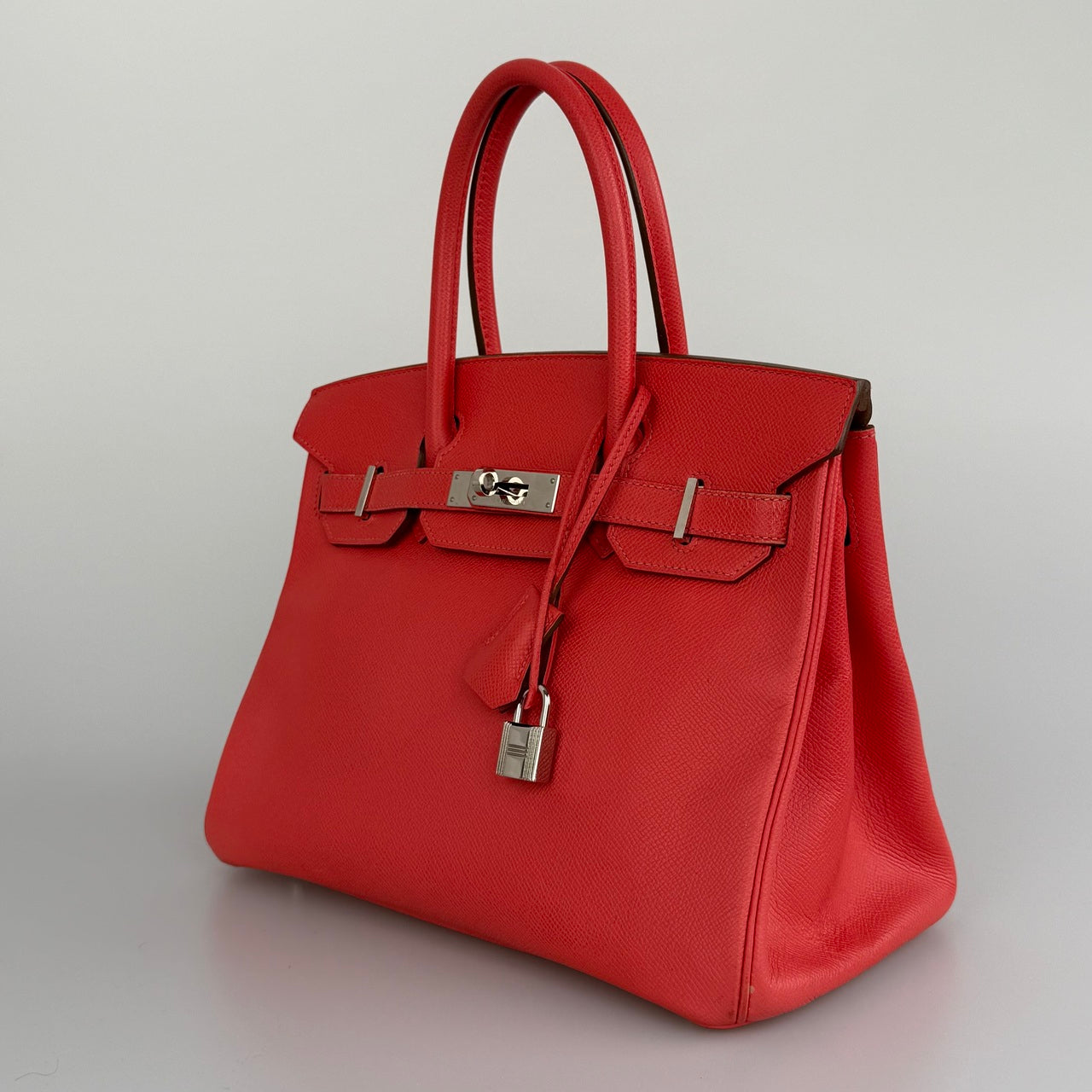 Hermes Birkin 30 Epsom Leather Rouge With Palladium Hardware