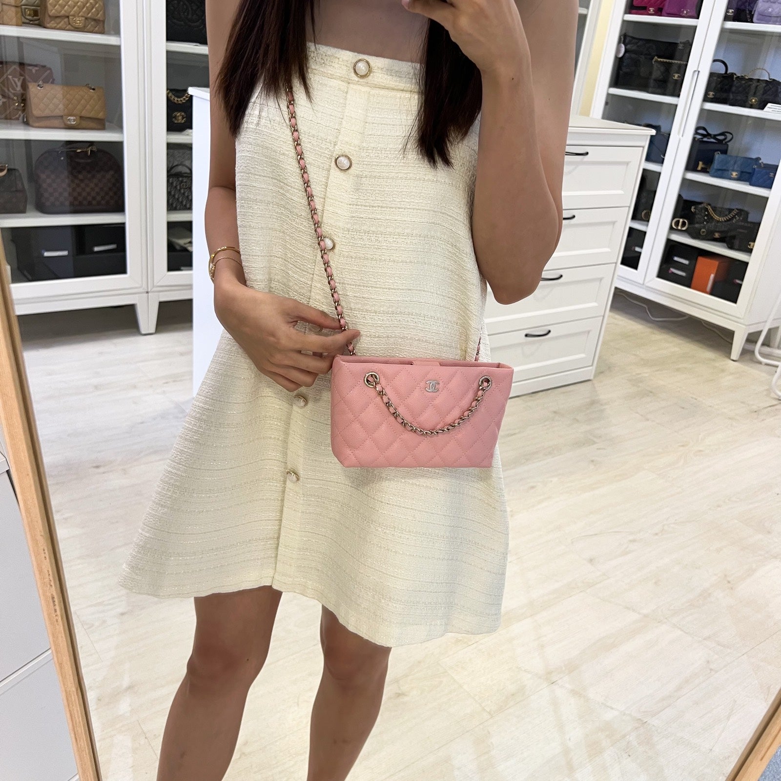 Chanel Clutch pink bag – front view