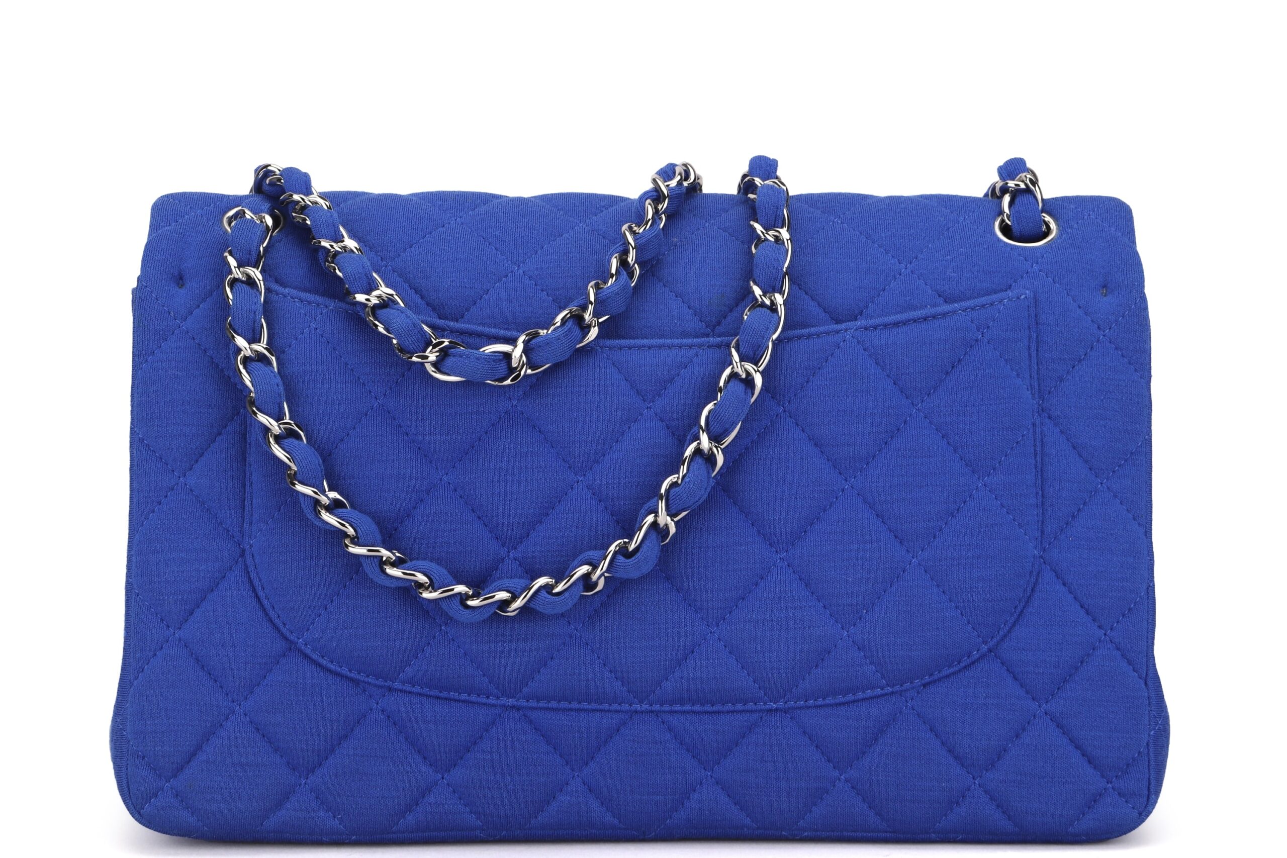 Chanel Classic Flap blue bag – front view